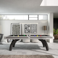 The Etrusco P40 Luxury 8ft american slate bed table in metallic lacquering finish with carbon fiber legs, charcoal cloth and standard pockets.