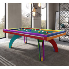 The Etrusco P40 Luxury 8ft american slate bed table in Multicoloured Custom Paint and Custom Cloth colour with standard pockets.