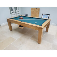 The Precision solid oak pool table