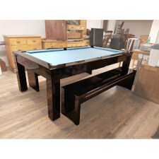 The Phoenix in Black with powder blue cloth, installed by Liberty Games