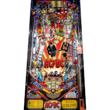 The full playfield of the Stern AC/DC Vault Edition playfield