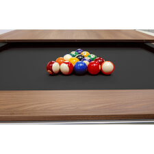 Balls racked on the Cube pool table