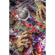 Detail of the playfield on the Guardians of the Galaxy Premium pinball