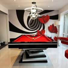 The Harmani Black And White Slate Bed Pool Table.