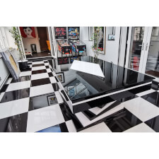 The Harmani with dining top in black & white.