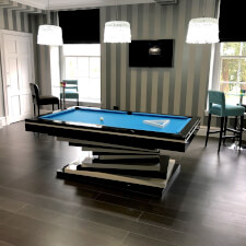 The Harmani Black And White Slate Bed Pool Table.