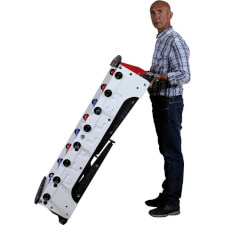 The Trolley can be wheeled around when folded