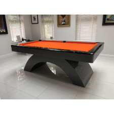 The Roma pool table with orange cloth.