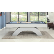 The Roma pool table viewed from the side