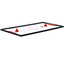The air hockey playfield on the Goal table