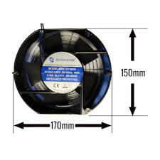 Dimensions of the Type 1 air hockey fan unit