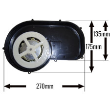 Dimensions of the Type 3 air hockey fan unit
