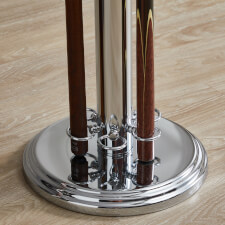 The Chrome Tower Cue Stand bottom.