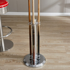 The Chrome Tower Cue Stand.