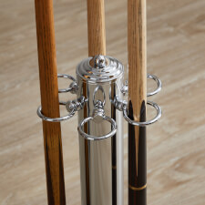 The Chrome Tower Cue Stand top. 