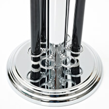 The base of the Chrome Tower Cue Stand