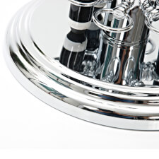 The base of the Chrome Tower Cue Stand