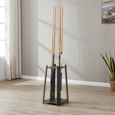 The Strikeworth Compact Pool cue rack in driftwood.