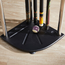 The strikeworth Corner cue stand in black.
