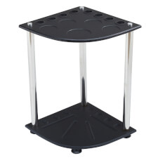The strikeworth Corner cue stand in black.