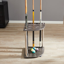 The Strikeworth Corner cue stand in driftwood.