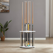 The Strikeworth Corner cue stand in white.