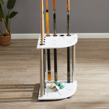 The Strikeworth Corner cue stand in white.