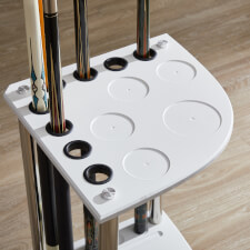 The Strikeworth Corner cue stand in white.