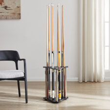 The Strikeworth curved cue rack in black.