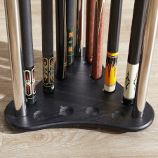 The Strikeworth curved cue rack in black.