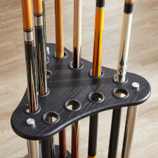 The Strikeworth curved cue rack in black.