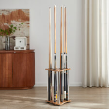 The Strikeworth curved cue rack in black.