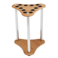 The Strikeworth curved cue rack in oak.