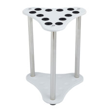 The Strikeworth curved cue rack in white.