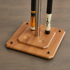 The Slim cue stand in oak.