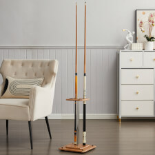 The Slim cue stand in oak.