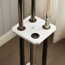 The Slim cue stand in white.