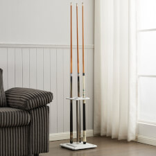 The Slim cue stand in white.