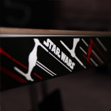 The graphics on the table edge of the Cornilleau Star Wars tennis table