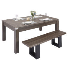 The Pureline diner in Driftwood with optional bench.