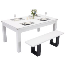 The Pureline diner in White with included tops and optional benches.