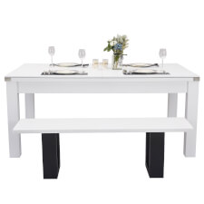 The Pureline diner in White with included tops and optional benches.