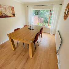 The Pureline 6ft diner in oak with top.