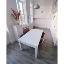 The Pureline 6ft diner in white with top.
