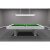 A Lisbon Slate Bed Pool Table with a green cloth