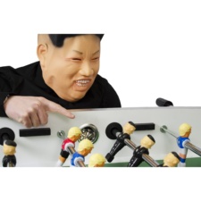 Kim with his foosball figures
