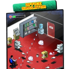 Closeup of the screen on the Office Simulator