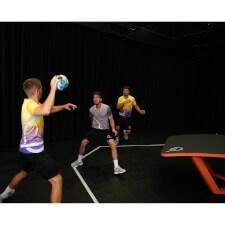 People playing Teqball One.