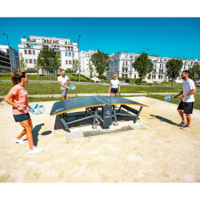 People playing Teqball Smart.