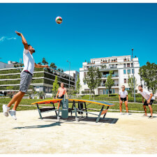 People playing Teqball Smart.